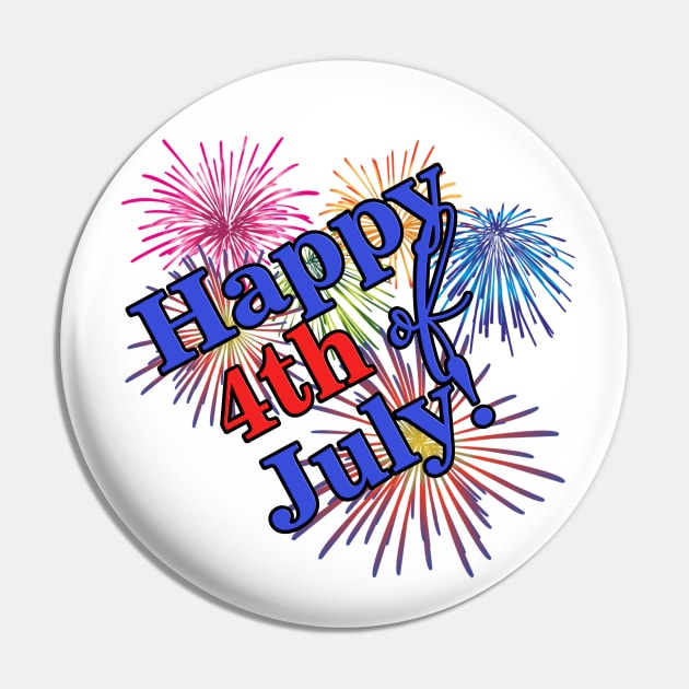 Happy 4th of July! Fireworks Graphic Design Pin by AdrianaHolmesArt