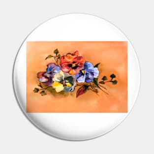 Pansies, violas, forget-me-nots Pin