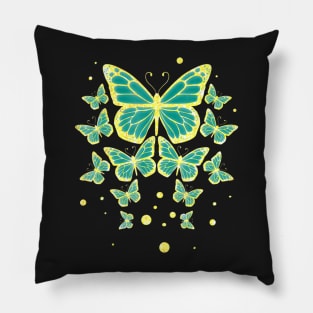 Ovarian Cancer Awareness Butterflies Teal Ribbon Pillow