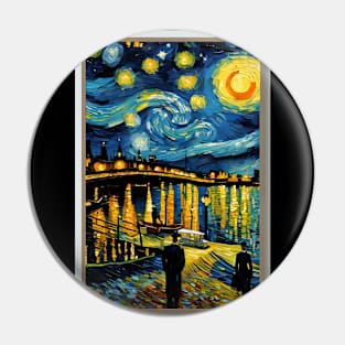 New York in starry night style Pin