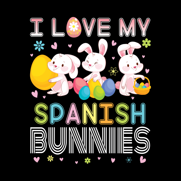 Color Flower Easter Eggs Happy Me I Love My Spanish Bunnies by bakhanh123