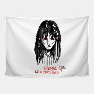 Normal girl with devil eyes Tapestry