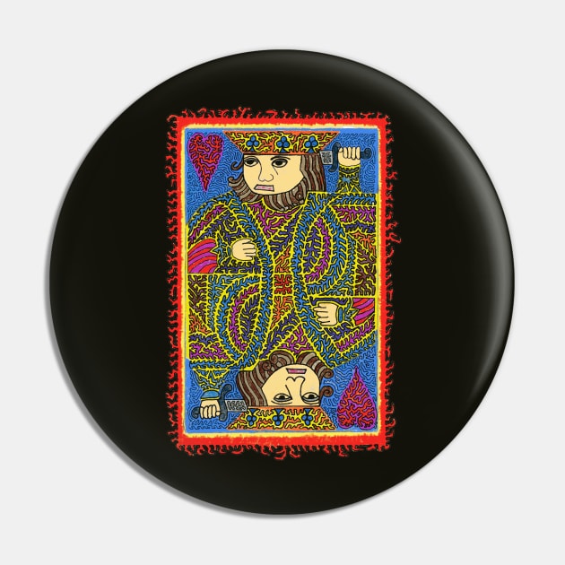 King Of Hearts Drawing Pin by NightserFineArts