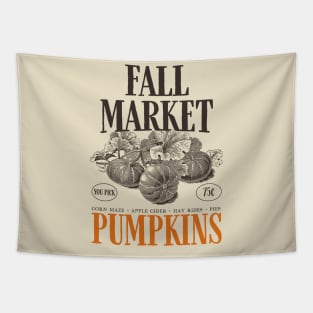 Fall Market Pumpkins Halloween Tapestry