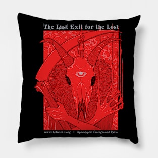 Goat Skull Scythe Last Exit Pillow