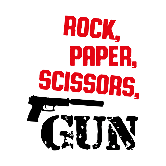 Rock, Paper, Scissors, Gun (Red) by nektarinchen