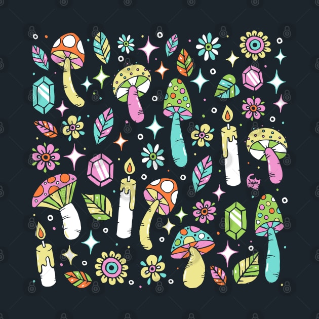 Magic Mushroom Forest Pattern by DajonAcevedo