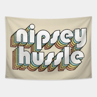 Nipsey Hussle - Retro Rainbow Letters Tapestry