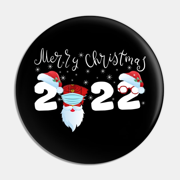 Christmas 2022 Quarantine Christmas Santa Face Mask Pin by PaulAksenov