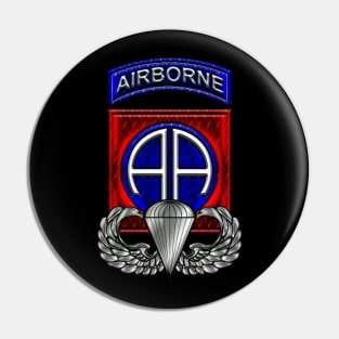 Proud 82nd Airborne Division Veteran Parachutist Wings Pin