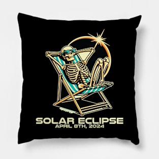 "Solar Eclipse" Skeleton Sunbathing Pillow