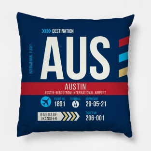 Austin (AUS) Airport Code Baggage Tag Pillow