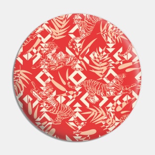 Tribal Tiger Camouflage / Red Jungle Pin