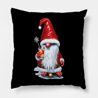 Norwegian Gnome Holding A Cranberry Juice Cocktail Pillow