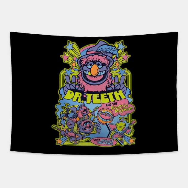 muppets dr teeth and the electric mayhem with kermit Tapestry by PENDLETON