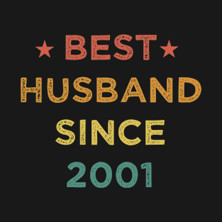 Best Husband Since 2001 Funny Wedding Anniversary Gifts Vintage T-Shirt