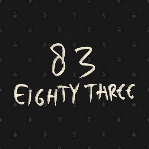 Hand Drawn Letter Number 83 Eighty Three by Saestu Mbathi