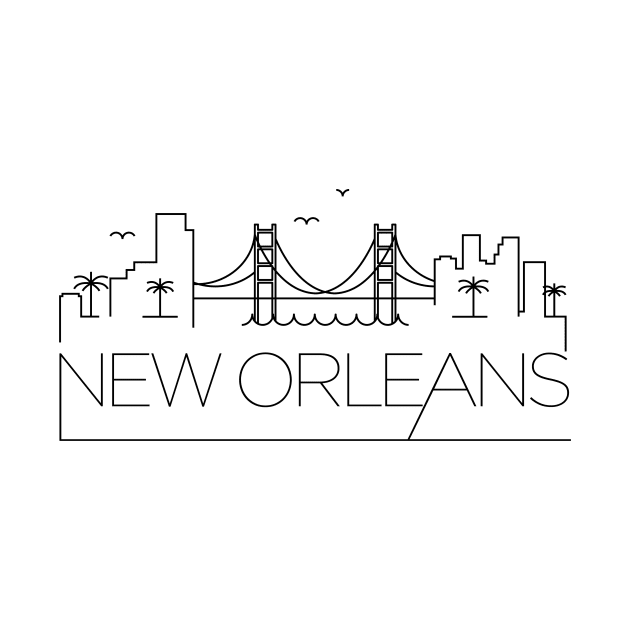 New Orleans Minimal Skyline by kursatunsal