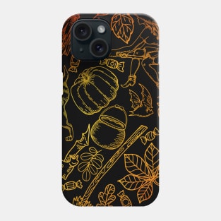 Orange Halloween Themed Pattern Phone Case