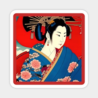 Geisha Study B in Japanese Style Magnet