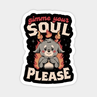 Gimme Your Soul Please - Funny Evil Baphomet Gift Magnet