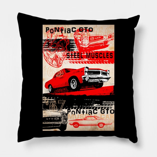 Muscle car pontiac GTO  - Born to run Pillow by ploxd