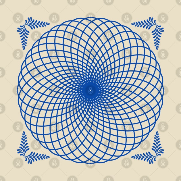 Dark blue orbital paths mandala by Spazashop Designs