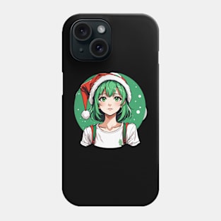 Green haired waifu looking at you Phone Case