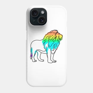 Cute Color Gradient Lion Shape Outline Drawing Phone Case