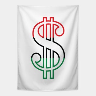 Dollar Sign (Red, Black & Green) Tapestry