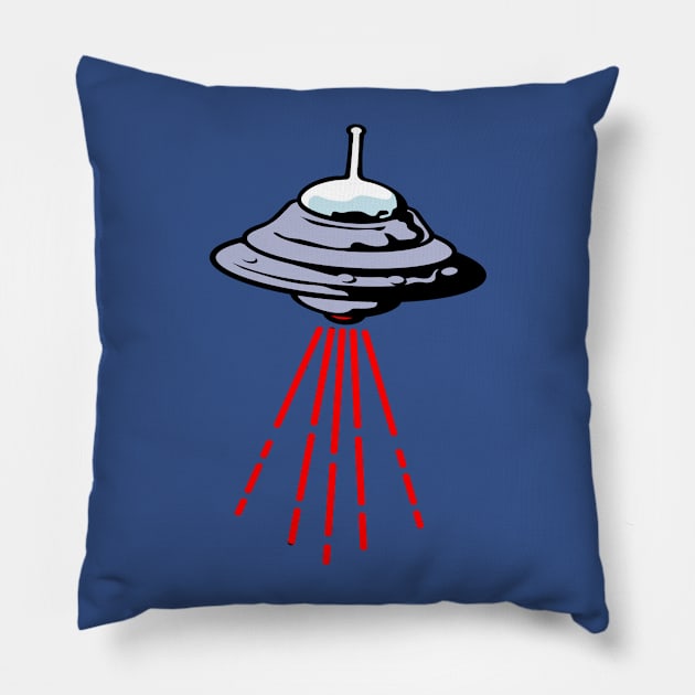 Retro UFO Pillow by DubyaTee