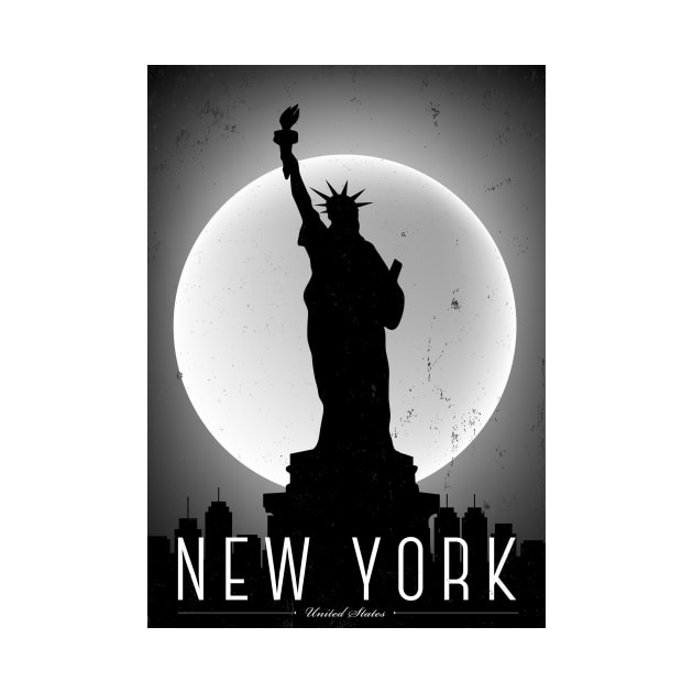 New York black and white poster by kursatunsal