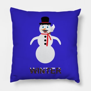 Snowman smoking a pipe Pillow