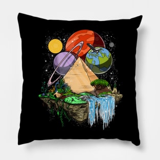 Space Egyptian Pyramids Pillow