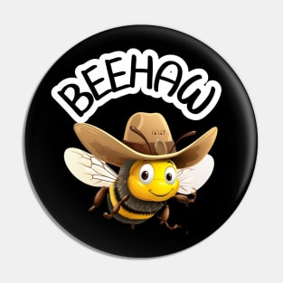 Beehaw Cute Western Kawaii Cowgirl Bumblebee Pin