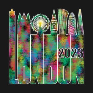 London Skyline 2023 - Neon Atomic Bubbles T-Shirt