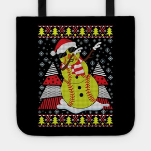 Dabbing Snowman Christmas Softball Player Tote