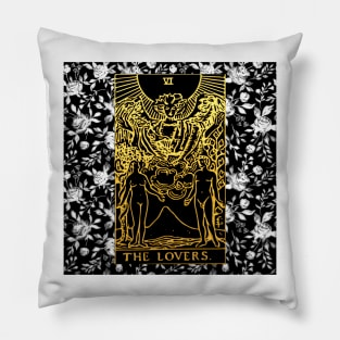 Floral Tarot Print - The Lovers Pillow