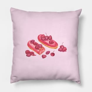 Eclairs and raspberry Pillow