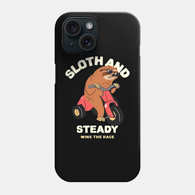 Sloth and steady wins the race Phone Case by Kamran Sharjeel