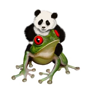 Tiny Panda Riding a Frog T-Shirt
