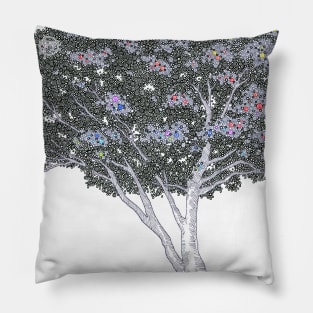 Black Tree Circle Design Pillow