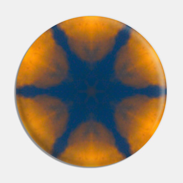 Deep Orange Electric Blue Pin by lukefranklinart