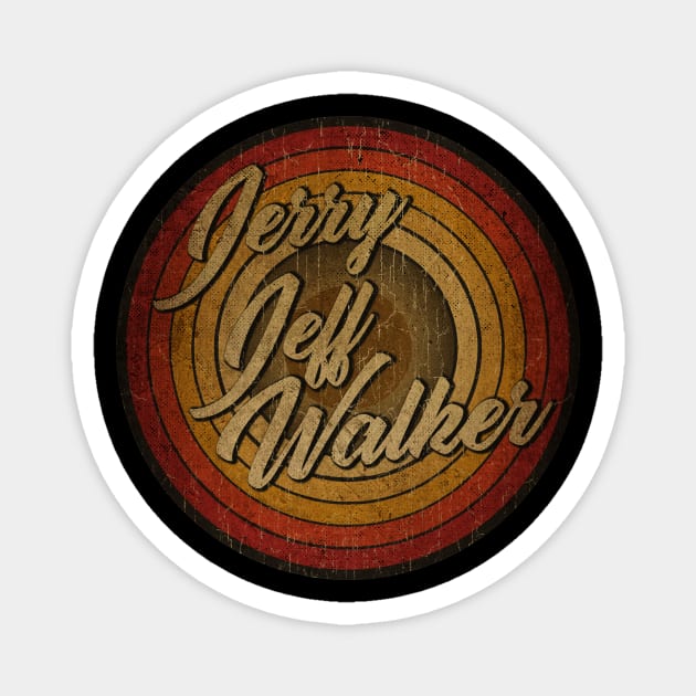 arjunthemaniac,circle vintage retro faded Jerry Jeff Walker Magnet by arjunthemaniac