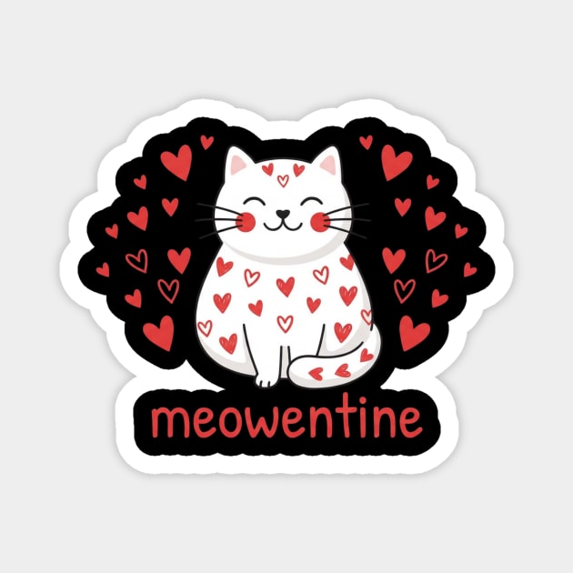 Meowentine Cat Lover Valentine's Day Magnet by ArtistTee ⭐⭐⭐⭐⭐
