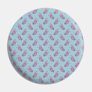 Pink Watercolor Seahorse Pattern Pin