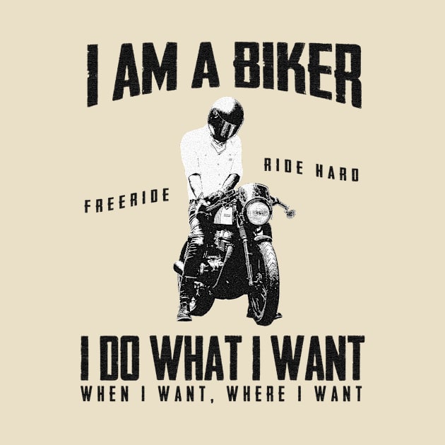 I Am A Biker Mens Funny Motorcycle by Aspita