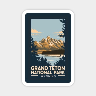 A Vintage Travel Art of the Grand Teton National Park - Wyoming - US Magnet