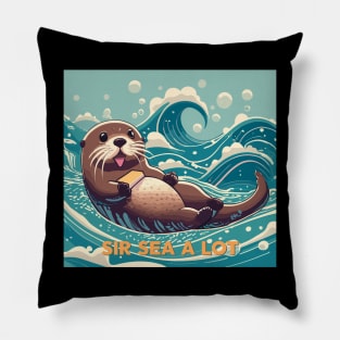 sir sea a lot - cute seaotter Pillow