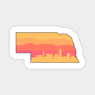 Nebraska Lincoln Skyline Sunset Magnet